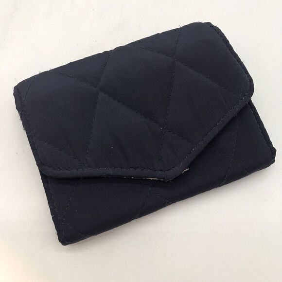 Vera Bradley Wallet Trifold CC ID Cash Quilted Navy Blue Floral Lined 5.5 x 4.5 - Picture 3 of 15